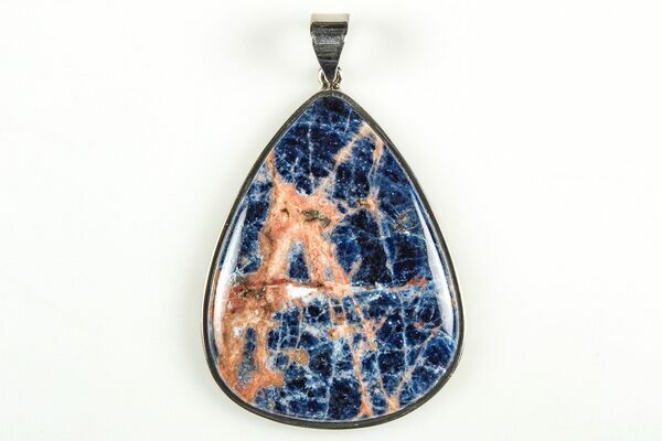 A pendant made out of polished Sodalite.